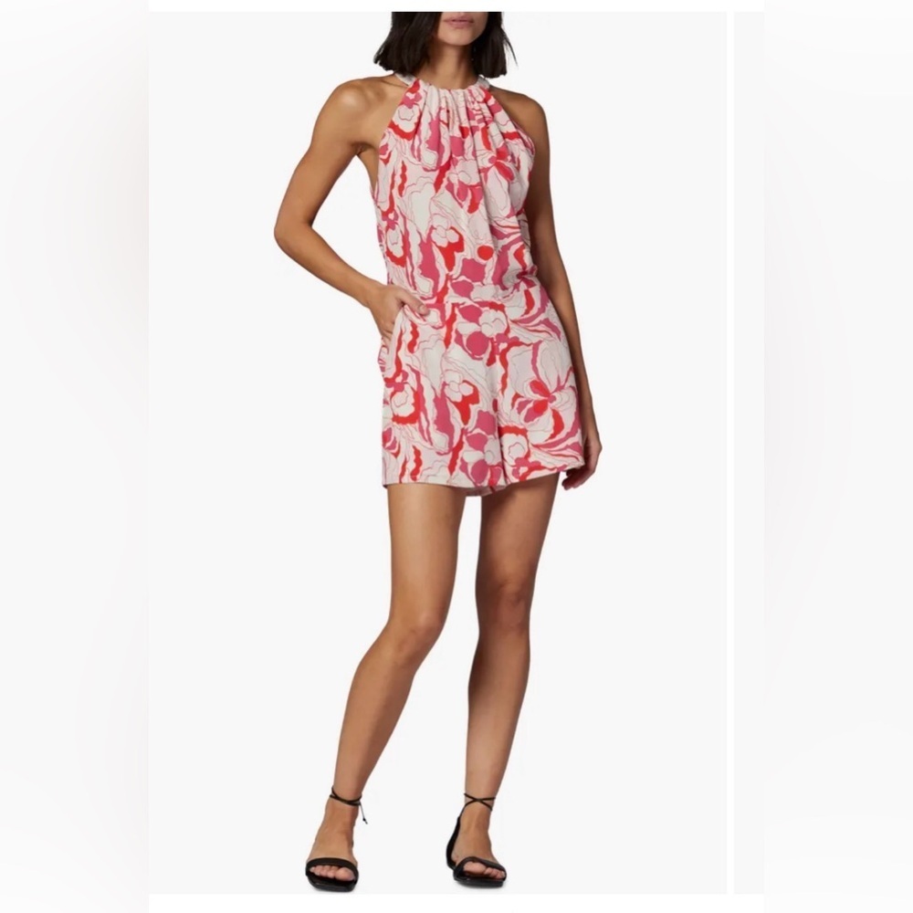 Equipment Eudora Abstract Floral Silk Romper